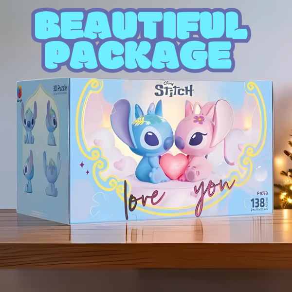Stitch and Angela Puzzle 3D Lamp - Image 2