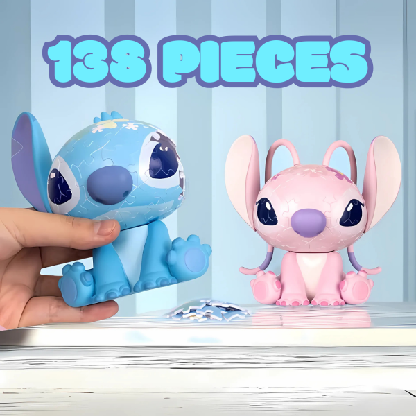 Stitch and Angela Puzzle 3D Lamp - Image 3