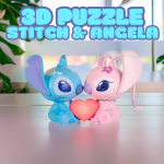 Stitch and Angela Puzzle 3D Lamp