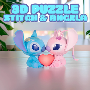 Stitch and Angela Puzzle 3D Lamp